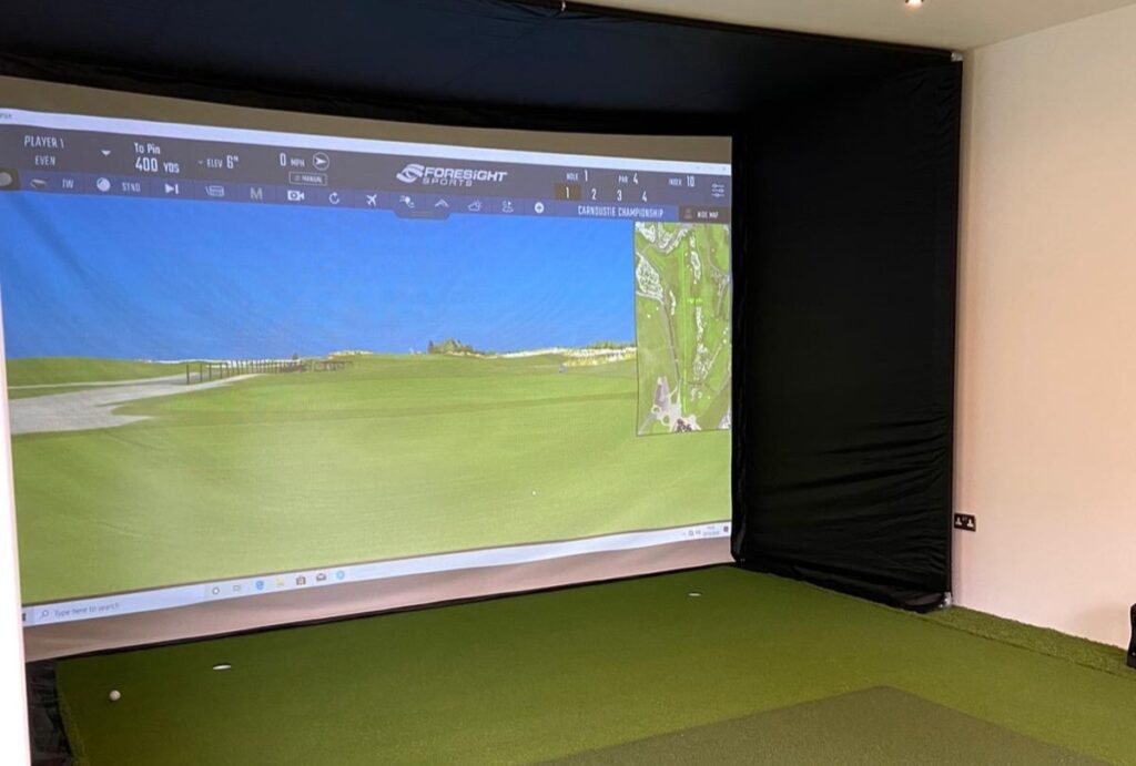 Golf Simulator in Garden Room